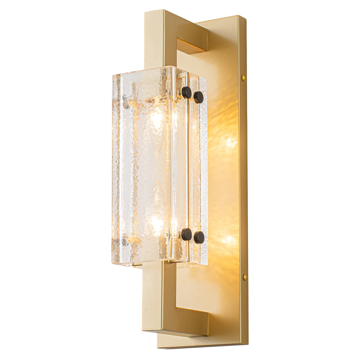 2-Light Wall Sconce Textured Clear Glass Shade Vanity Lamp Bathroom - product image 2 | Zenvolit