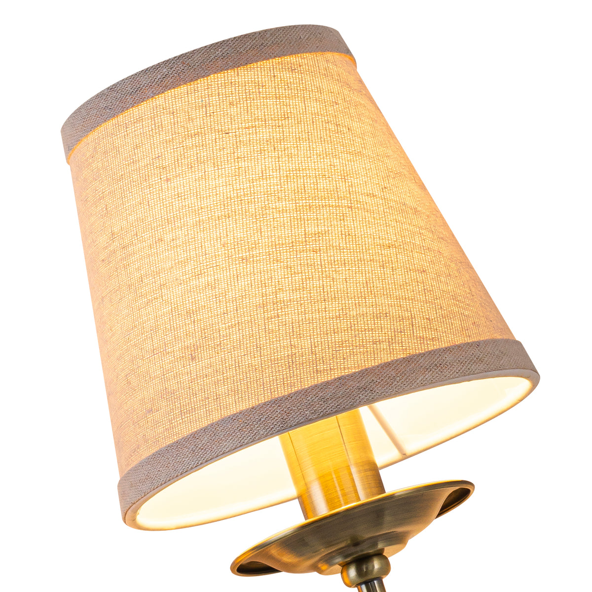 Antique Bronze Finish Wall Sconce with Trapezoid Linen Shade - product image 4 | Zenvolit