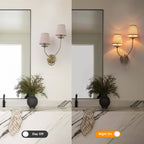 Antique Bronze Finish Wall Sconce with Trapezoid Linen Shade - product image 13 | Zenvolit