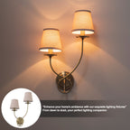 Antique Bronze Finish Wall Sconce with Trapezoid Linen Shade - product image 15 | Zenvolit