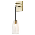 Antique Brass Wall Sconce Clear Glass Shade Vanity Light Bathroom - product image 2 | Zenvolit