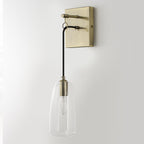Antique Brass Wall Sconce Clear Glass Shade Vanity Light Bathroom - product image 4 | Zenvolit
