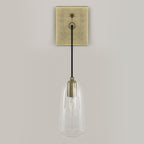 Antique Brass Wall Sconce Clear Glass Shade Vanity Light Bathroom - product image 5 | Zenvolit