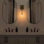 Antique Brass Wall Sconce Clear Glass Shade Vanity Light Bathroom - product image 10 | Zenvolit