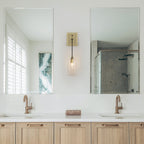 Antique Brass Wall Sconce Clear Glass Shade Vanity Light Bathroom - product image 11 | Zenvolit