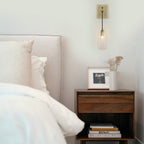 Antique Brass Wall Sconce Clear Glass Shade Vanity Light Bathroom - product image 12 | Zenvolit