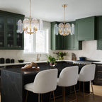 5-Light Modern Chandelier Etched Octagonal Glass Panels Gold Finish - product image 4 | Zenvolit