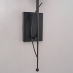 1-Light Matte Black Metal Wall Sconce Cone-Shaped Beige Linen Shade - product image 11 | Zenvolit