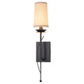 1-Light Matte Black Metal Wall Sconce Cone-Shaped Beige Linen Shade - product image 15 | Zenvolit