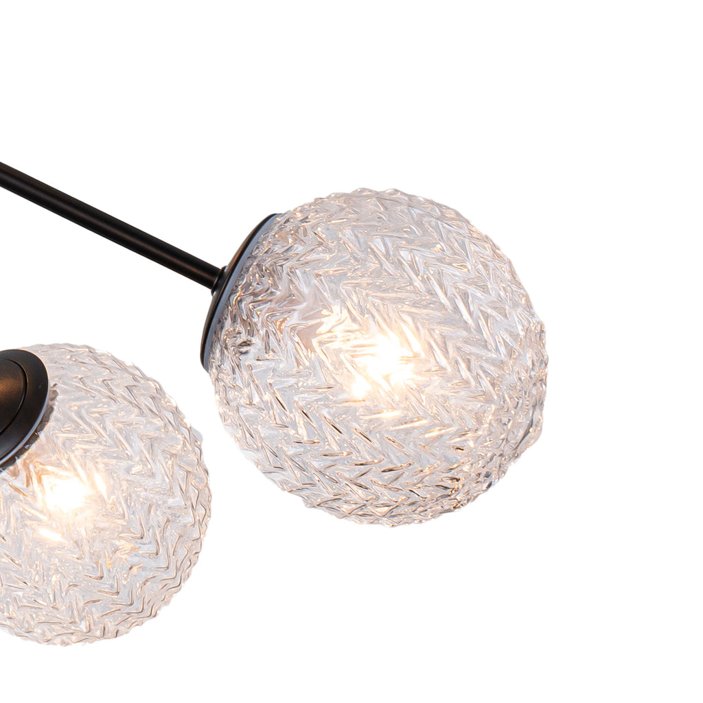 31.5" 9-Light Modern Black Sputnik Pendant Light Pineapple Glass Globe - product image 9 | Zenvolit