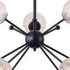 31.5" 9-Light Modern Black Sputnik Pendant Light Pineapple Glass Globe - product image 11 | Zenvolit