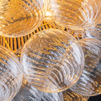20.5" 4-Light Farmhouse Rope Chandelier Cone Shades Clear Glass Balls - product image 1 | Zenvolit