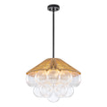 20.5" 4-Light Farmhouse Rope Chandelier Cone Shades Clear Glass Balls - product image 12 | Zenvolit