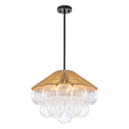 20.5" 4-Light Farmhouse Rope Chandelier Cone Shades Clear Glass Balls - product image 12 | Zenvolit