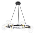 15-Light Black Ring Chandelier Industrial Modern Clear Glass Globe - product image 2 | Zenvolit