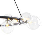 15-Light Black Ring Chandelier Industrial Modern Clear Glass Globe - product image 4 | Zenvolit