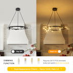 15-Light Black Ring Chandelier Industrial Modern Clear Glass Globe - product image 12 | Zenvolit