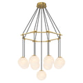 9-Light Modern Geometric Chandelier Marble Opal Glass Globes - product image 2 | Zenvolit