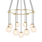9-Light Modern Geometric Chandelier Marble Opal Glass Globes - product image 3 | Zenvolit