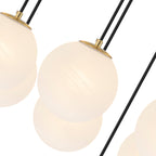9-Light Modern Geometric Chandelier Marble Opal Glass Globes - product image 4 | Zenvolit