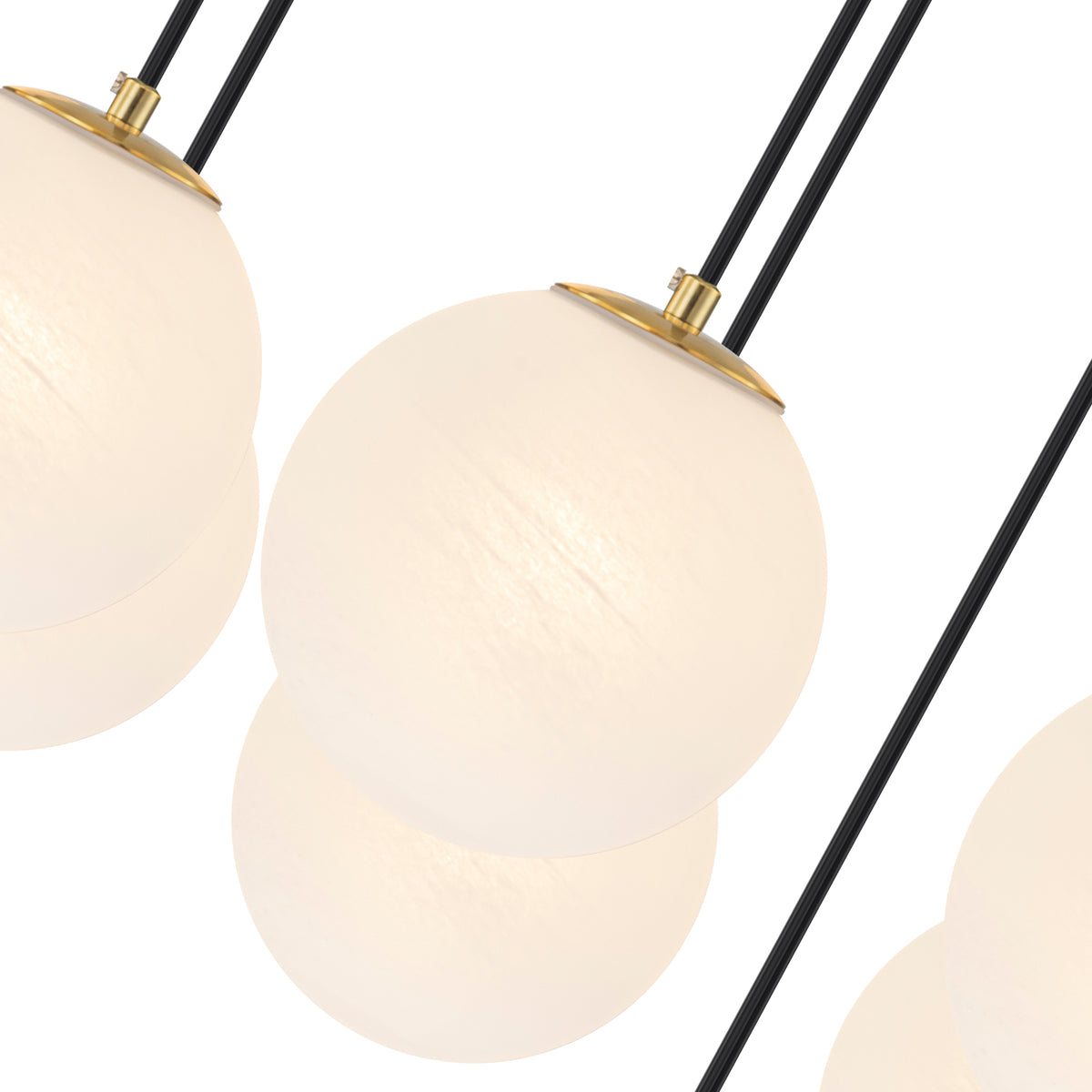 9-Light Modern Geometric Chandelier Marble Opal Glass Globes - product image 4 | Zenvolit