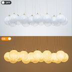 16-Light Gold Linear Cluster Pendant Light Clear to White Gradient Glass Globes - product image 12 | Zenvolit