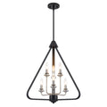 Industrial 6-Light Black & Nickel Tiered Pendant Chandelier Fixture - product image 6 | Zenvolit