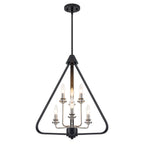 Industrial 6-Light Black & Nickel Tiered Pendant Chandelier Fixture - product image 6 | Zenvolit