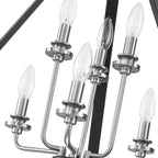 Industrial 6-Light Black & Nickel Tiered Pendant Chandelier Fixture - product image 8 | Zenvolit