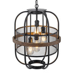 4-Light Industrial Farmhouse Black Lantern Mesh Pendant Chandelier - product image 13 | Zenvolit