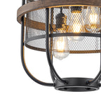 4-Light Industrial Farmhouse Black Lantern Mesh Pendant Chandelier - product image 14 | Zenvolit
