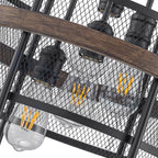 4-Light Industrial Farmhouse Black Lantern Mesh Pendant Chandelier - product image 16 | Zenvolit