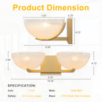Modern Bowl-Shape Vanity Lights with Gradient White Glass Shades - product image 2 | Zenvolit