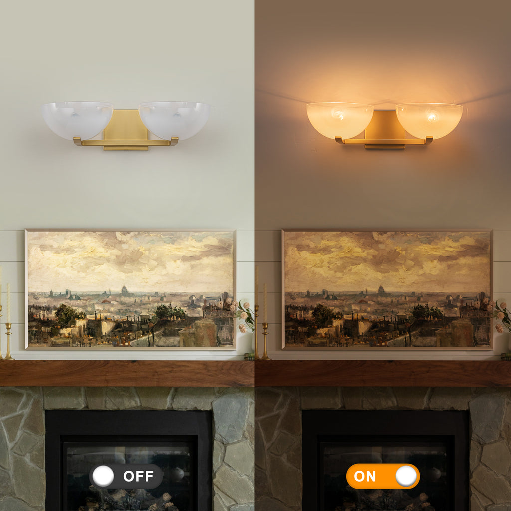 Modern Bowl-Shape Vanity Lights with Gradient White Glass Shades - product image 3 | Zenvolit