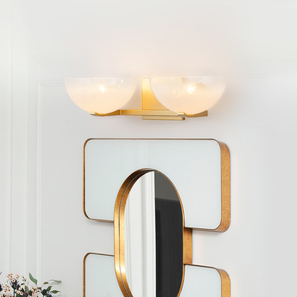 Modern Bowl-Shape Vanity Lights with Gradient White Glass Shades - product image 7 | Zenvolit