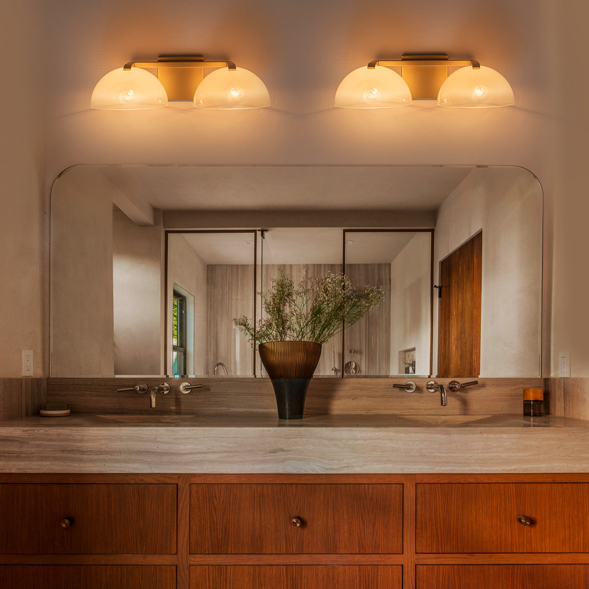 Modern Bowl-Shape Vanity Lights with Gradient White Glass Shades - product image 12 | Zenvolit