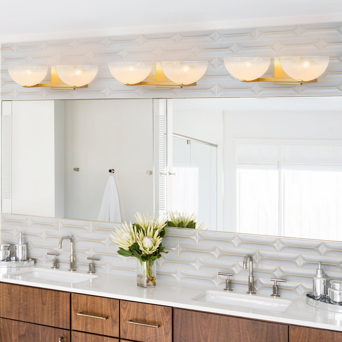 Modern Bowl-Shape Vanity Lights with Gradient White Glass Shades - product image 13 | Zenvolit