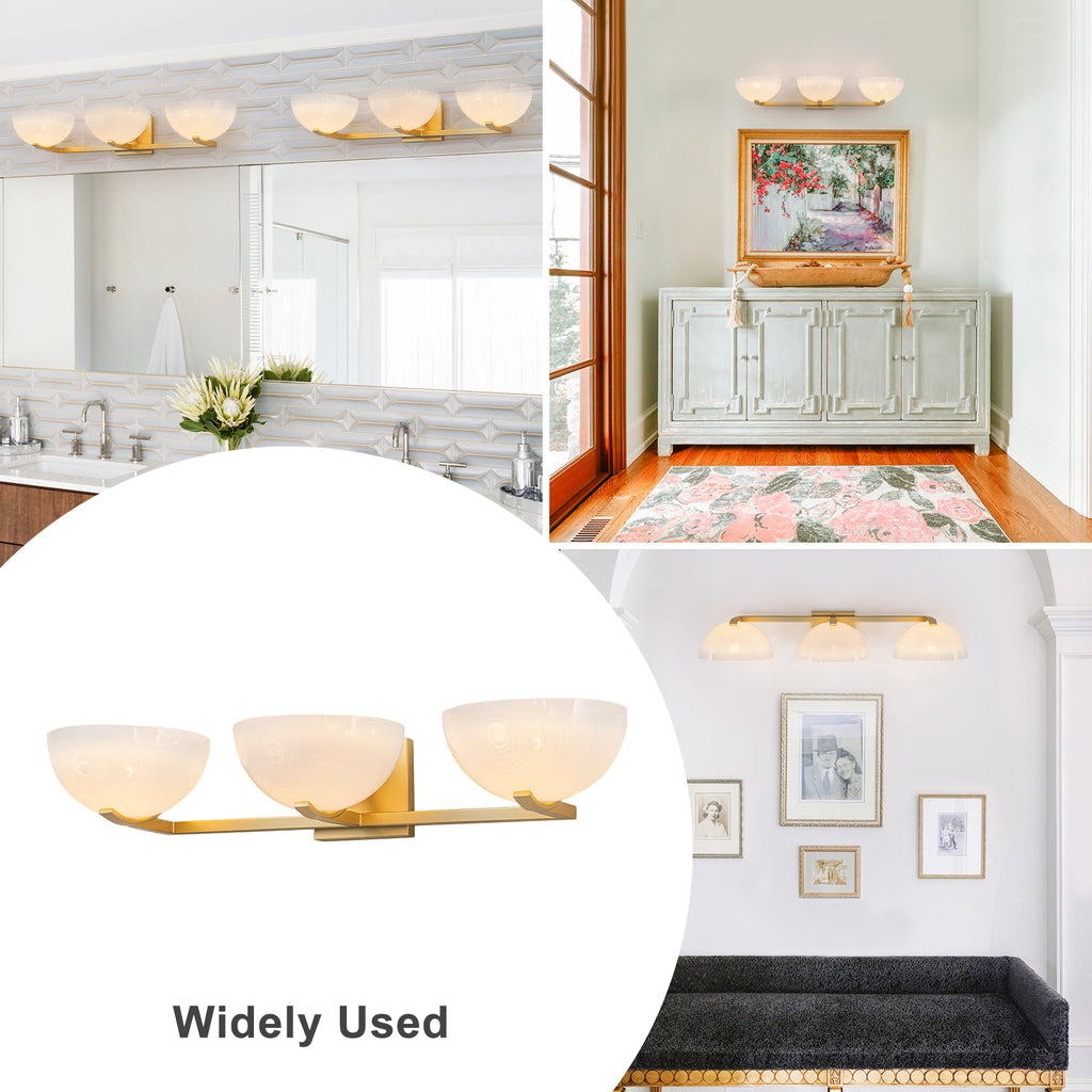 Modern Bowl-Shape Vanity Lights with Gradient White Glass Shades - product image 1 | Zenvolit