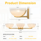 Modern Bowl-Shape Vanity Lights with Gradient White Glass Shades - product image 2 | Zenvolit