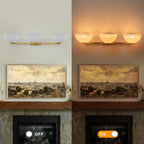 Modern Bowl-Shape Vanity Lights with Gradient White Glass Shades - product image 3 | Zenvolit
