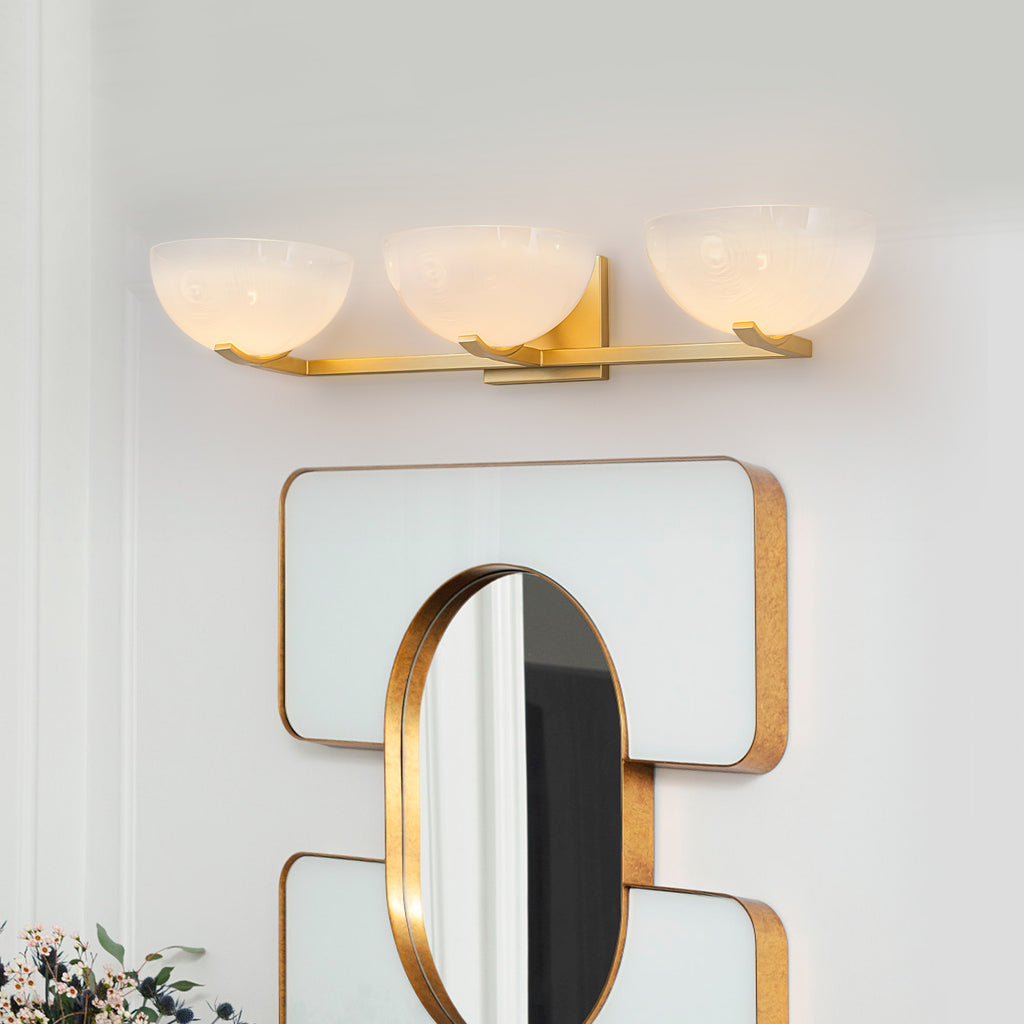 Modern Bowl-Shape Vanity Lights with Gradient White Glass Shades - product image 7 | Zenvolit