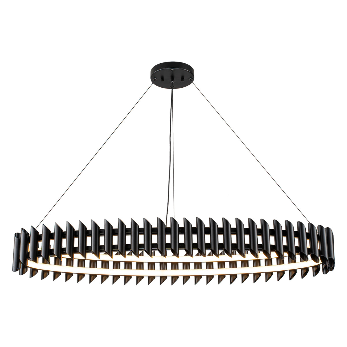 1-Light Modern Matte Black Industrial LED Pendant Light Oval Dimmable - product image 10 | Zenvolit