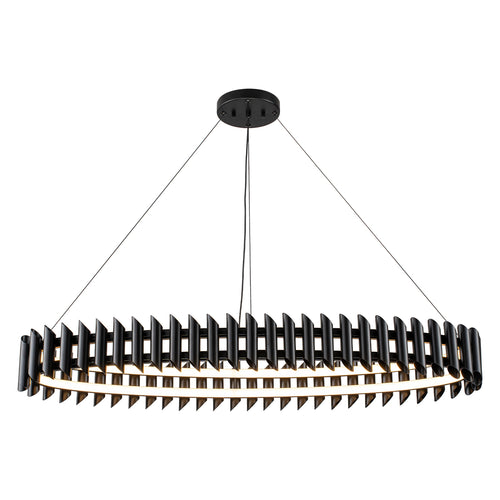 1-Light Modern Matte Black Industrial LED Pendant Light Oval Dimmable - product image 10 | Zenvolit