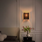 Black Angled Slatted Cylinder Wall Sconce Modern Industrial Light - product image 3 | Zenvolit
