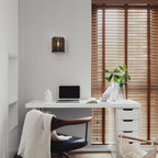 Black Angled Slatted Cylinder Wall Sconce Modern Industrial Light - product image 5 | Zenvolit