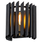 Black Angled Slatted Cylinder Wall Sconce Modern Industrial Light - product image 9 | Zenvolit