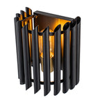 Black Angled Slatted Cylinder Wall Sconce Modern Industrial Light - product image 10 | Zenvolit