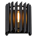 Black Angled Slatted Cylinder Wall Sconce Modern Industrial Light - product image 14 | Zenvolit