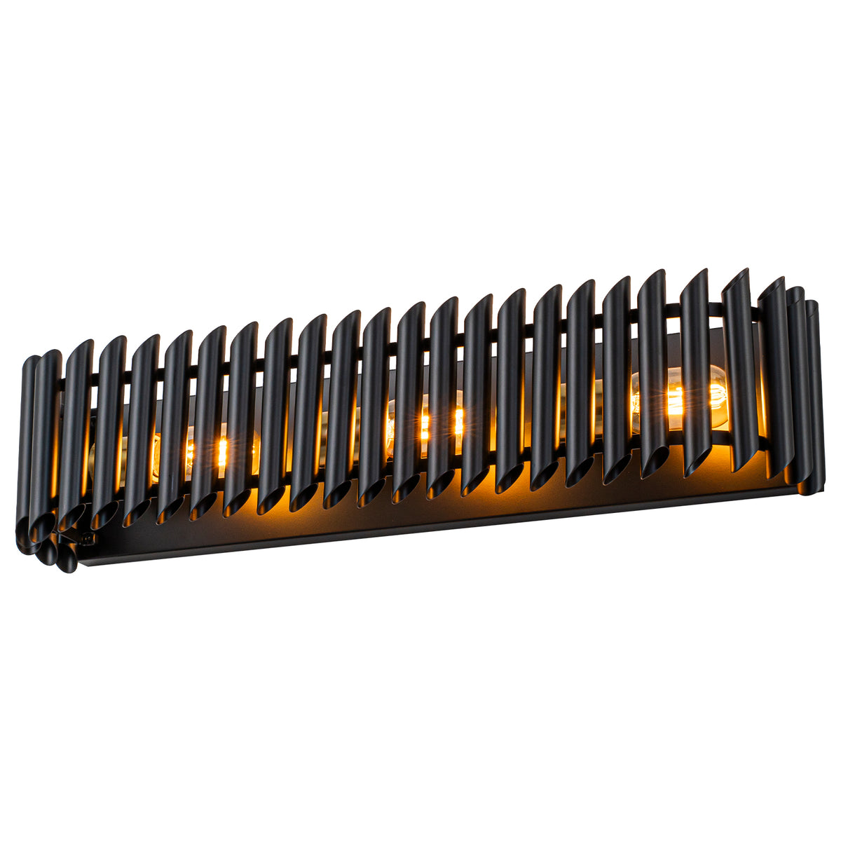 Black Angled Slatted Cylinder Wall Sconce Modern Industrial Light - product image 10 | Zenvolit