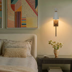 1-Light Black Indoor Wall Sconce with White Cone Metal Shade Modern - product image 1 | Zenvolit